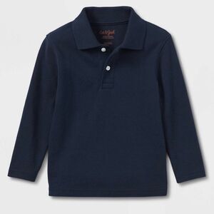Cat & Jack School Uniforms Boys Long Sleeve Blue Polo Shirt. Medium. 8. 10.